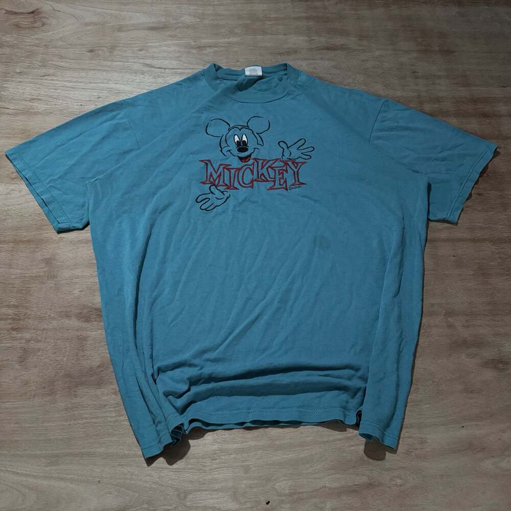 Vintage Disney Mickey Mouse Embroidered T-Shirt XL Made in USA